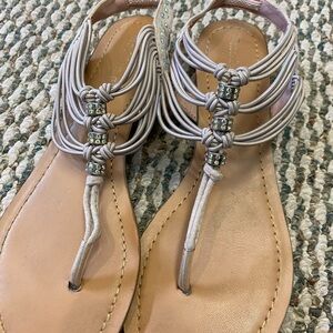 Madden Girl Silver Beaded Sandals